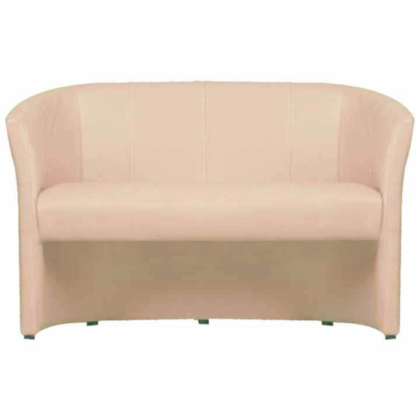 Fotoliu de club dublu, piele ecologică bej, CUBA