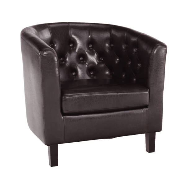 Fotoliu, piele eco maro închis, MARON