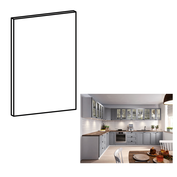 Uşă pentru maşina de spălat vase, gri mat, 59,6x57, LAYLA