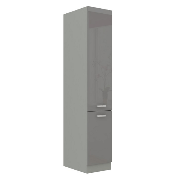 Dulap înalt cu două uşi, gri extra lucios HG/gri, PRADO 40 DK-210