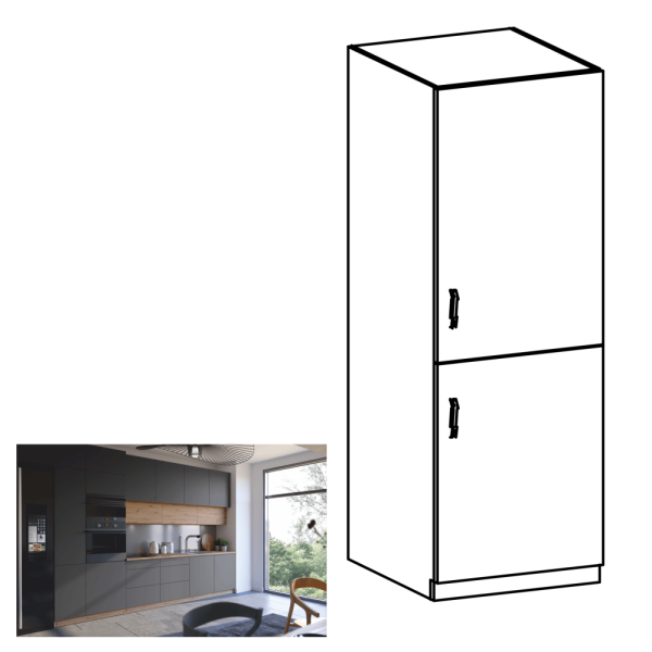 Dulap alimentar, stejar artizanal / gri mat, dreapta, LANGEN D60R