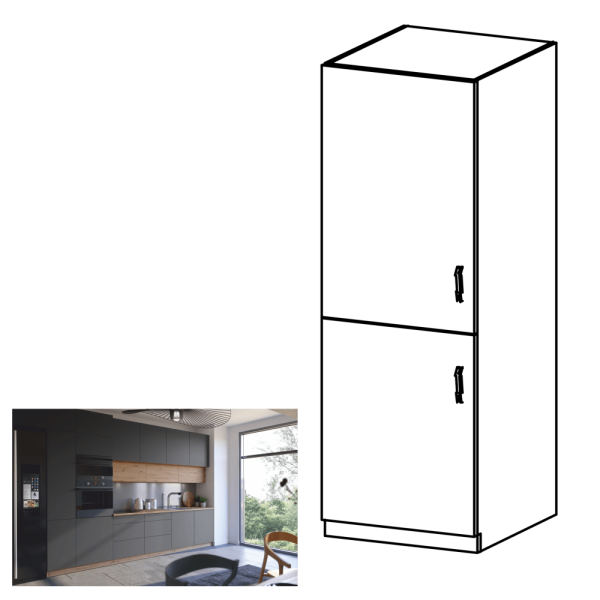 Dulap înalt, stejar artizanal / gri mat, stânga, LANGEN D60ZL