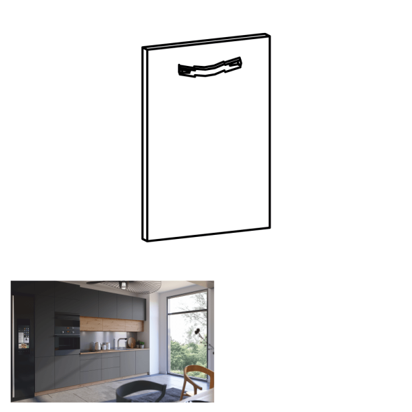 Uşă la maşina de spălat vase, gri mat, 44, 6x71, 3, LANGEN