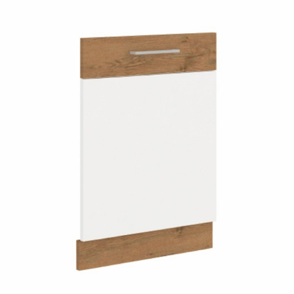 Uşă pentru maşina de spălat vase încorporată, stejar Lancelot/alb extra lucios HG, VEGA ZM 713x446