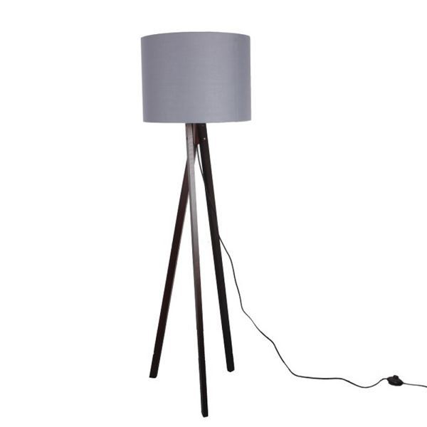 Lampă pe picior, gri/lemn negru, LILA TYP 10