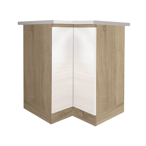 Dulap inferior de colţ, alb super luciu HG, LINE ALB