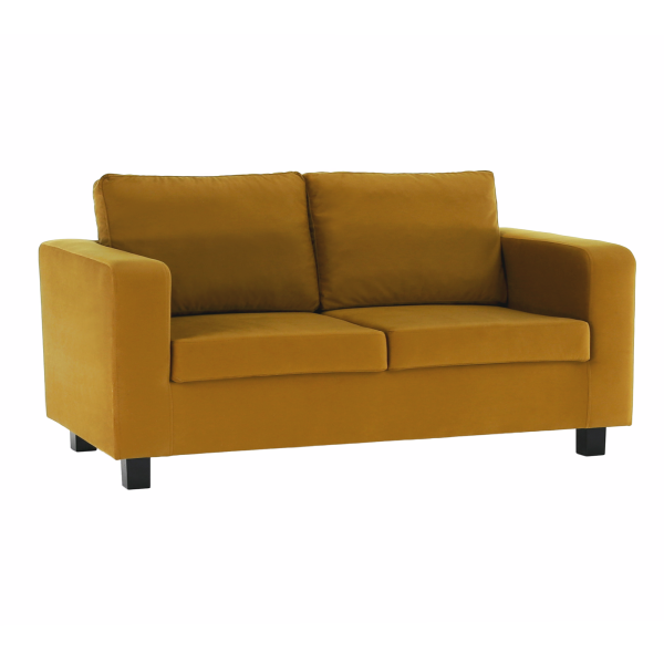 Canapea complet tapiţată, 3 locuri, ţesătură muştar, LUANA