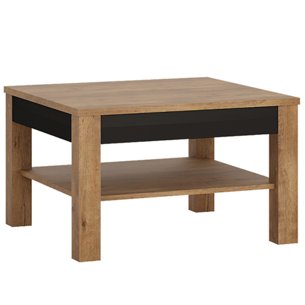 Măsuţă de cafea, stejar lefkas închis / negru mat, LUCITA HAVT01