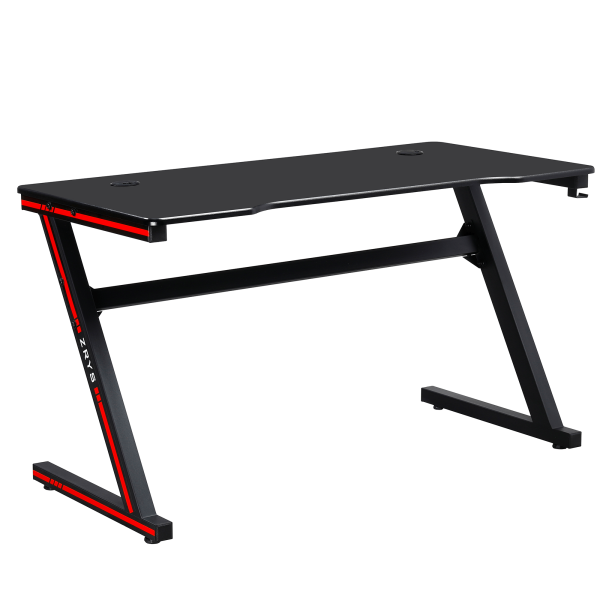 Masă de joc / masă pentru computer, neagră / roşie, MACKENZIE 140cm
