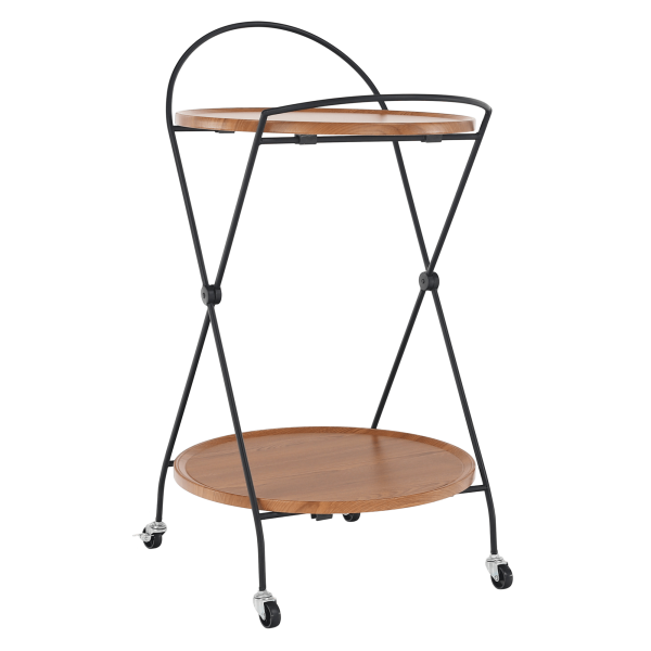 Cărucior de servire, nuc deschis / negru, MEDARO