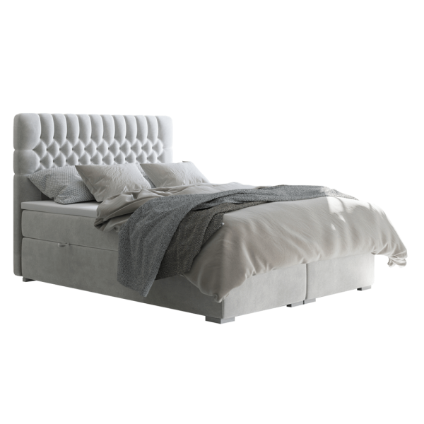 Pat boxspring, gri deschis, 160x200, FONDA