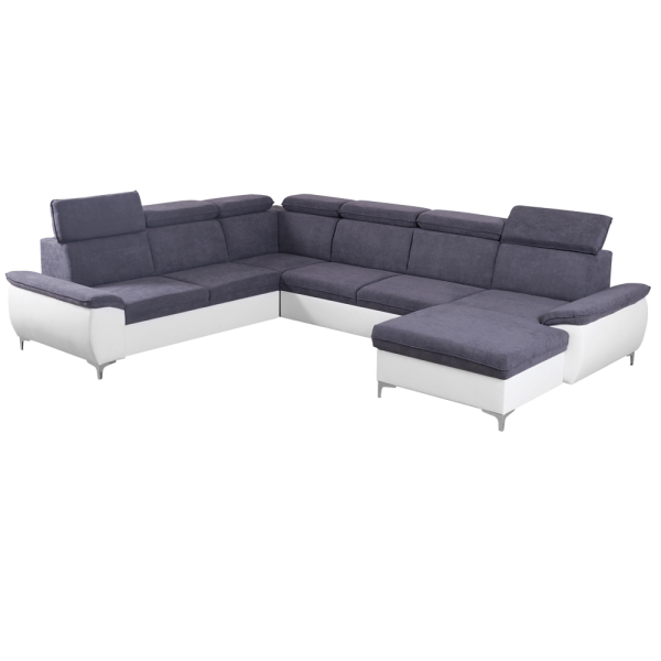 Canapea, gri/alb, model dreapta, MARELIA