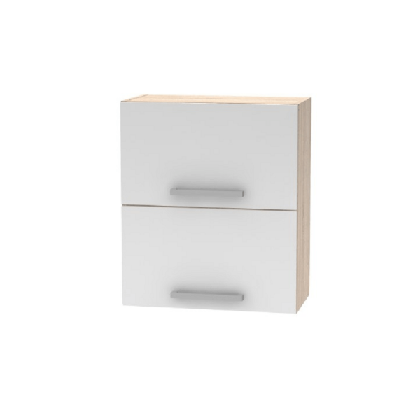 Cabinet superior batant 2DV, stejar sonoma/alb, NOVA PLUS NOPL-008-VH