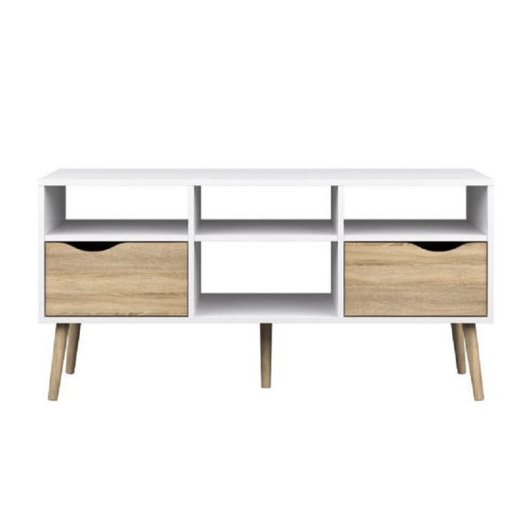 Comodă TV, stejar sonoma/alb, OSLO 75391