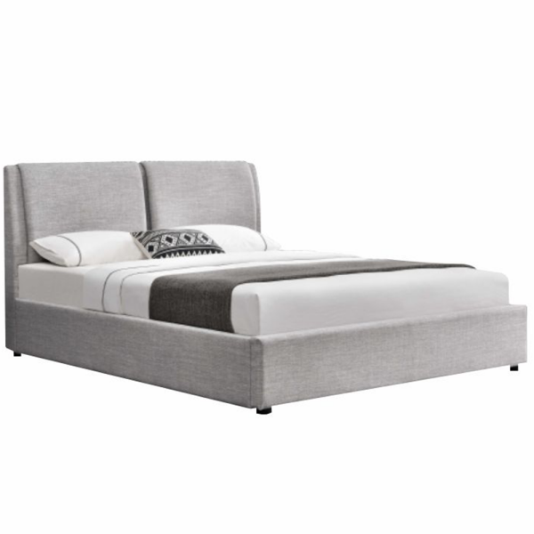 Pat cu spaţiu de stocare, ţesătură gri, 180x200, GULIA 2 NEW