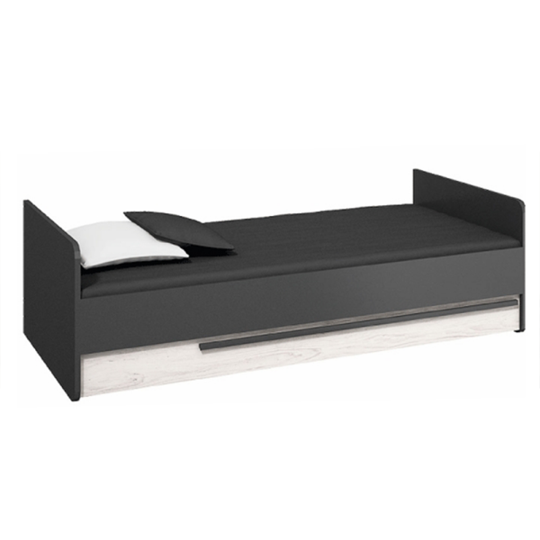 Pat cu spaţiu de depozitare, pin andersen/gri grafit, BEVERLY