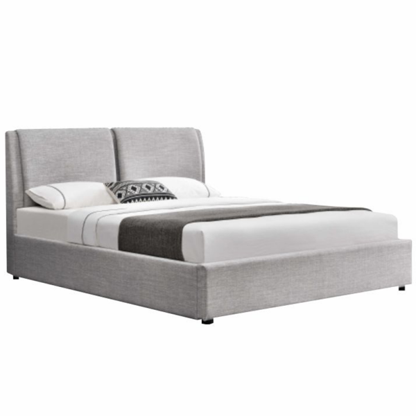 Pat cu spaţiu de stocare, ţesătură gri, 160x200, GULIA 2 NEW