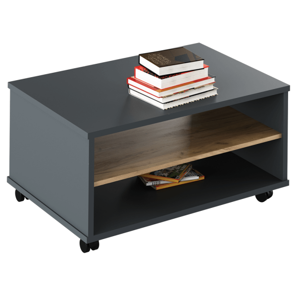 Măsuţă de cafea, grafit / stejar artizanal, RIOMA NEW TYP 32