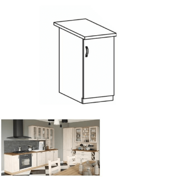 Dulap inferior D30, alb/pin nordic, deschidere dreapta, ROYAL