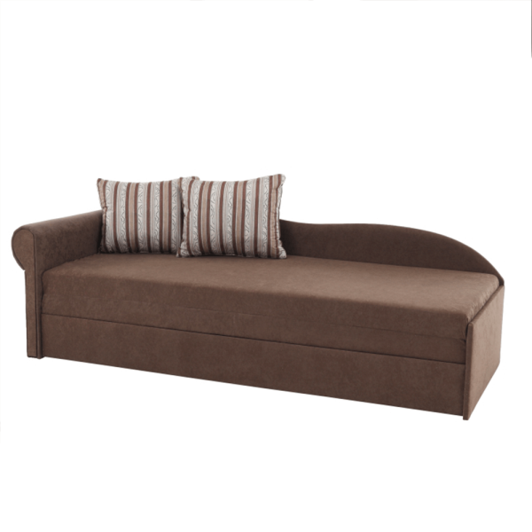 Colţar extensibil, maro/perne cu model, stânga, AGA D