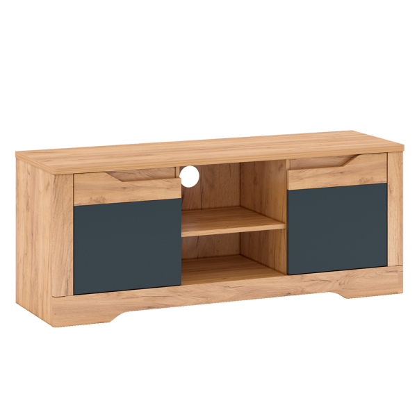 Măsuţă RTV B, stejar craft auriu / gri grafit, FIDEL