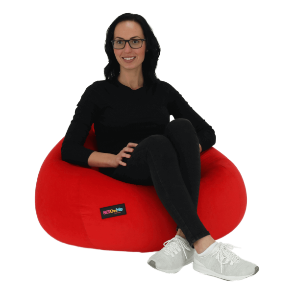 Fotoliu tip sac, material textil roşu, TRIKALO