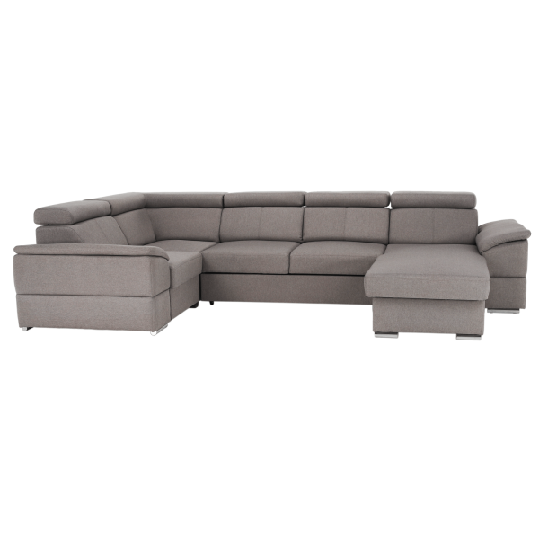 Colţar, gri maroniu Taupe, model dreapta, SEGORIA ROH U