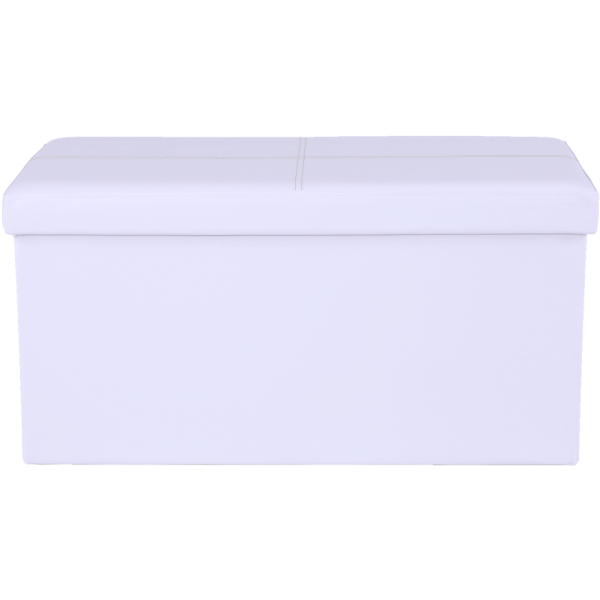 Taburet pliabil, piele ecologică albă, IMRA