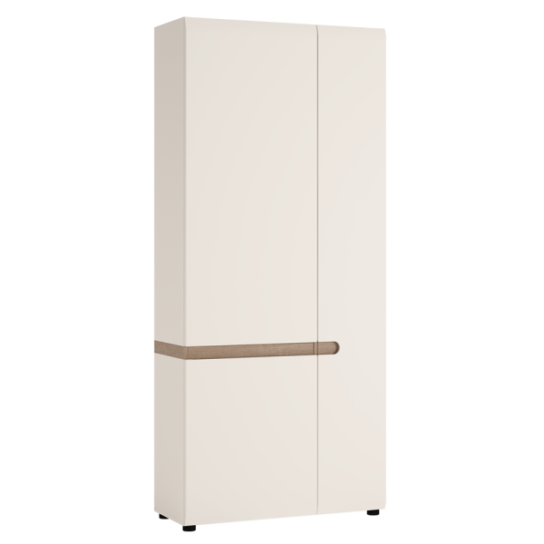 Dulap, alb extra luciu ridicat HG/stejar sonoma închis truflu, LYNATET TYP 25