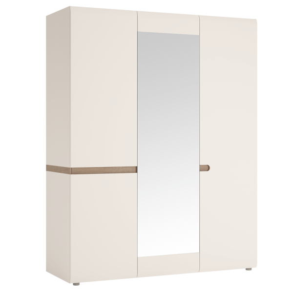 Dulap, alb extra luciu ridicat HG/stejar sonoma truflu închis, LYNATET TYP 22