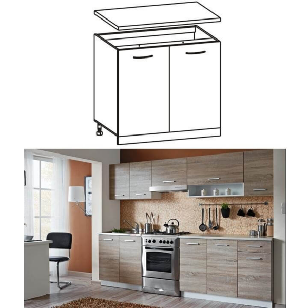 Dulap de bucătărie, inferior, stejar sonoma/alb, CYRA NEW D 60