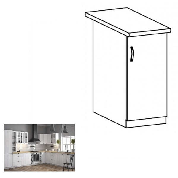 Dulăpior inferior  D40, dreapta, alb/pin Andersen, PROVENCE