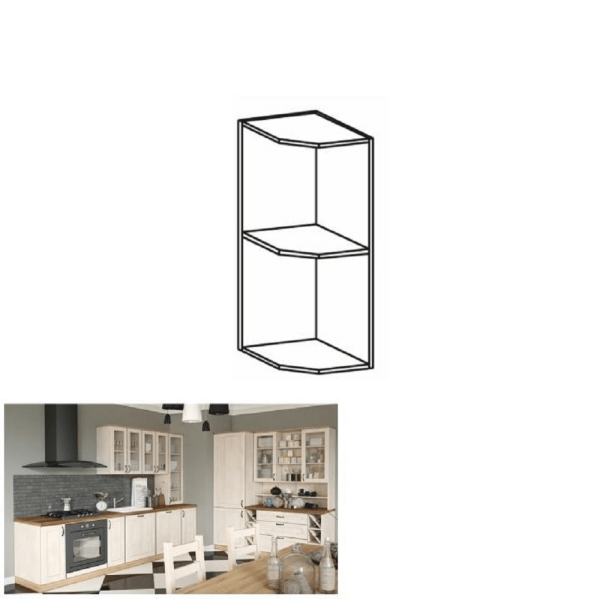 Etajeră superioară de colţ, alb, ROYAL G25PZ