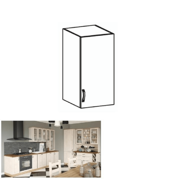 Dulap superior, alb/pin nordic, deschidere dreapta, ROYAL G30