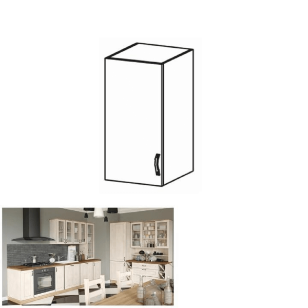 Dulap superior, alb/pin nordic, deschidere stânga, ROYAL G30