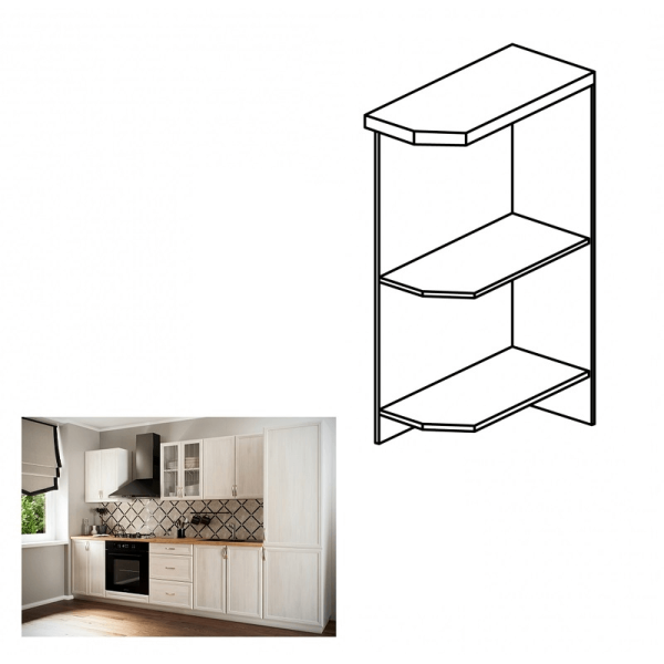 Dulap inferior D25PZ, model dreapta, alb, SICILIA