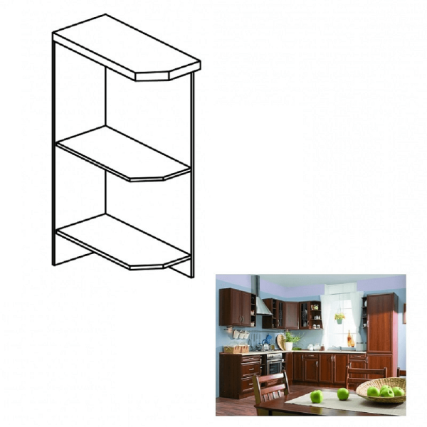 Dulap inferior D25PZ, model stânga, nuc Milano, SICILIA