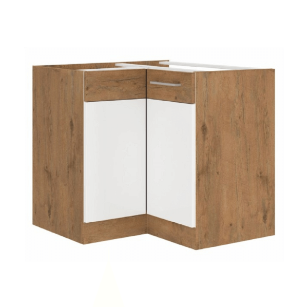 Cabinet superior, stejar Lancelot/alb extra lucios HG, VEGA 80 GU-72 2F