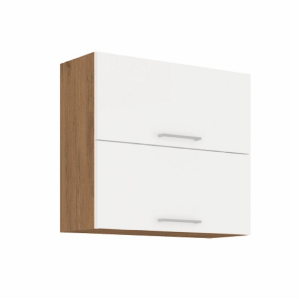 Cabinet superior, stejar Lancelot/alb extra lucios HG, VEGA 60 G-72 1F