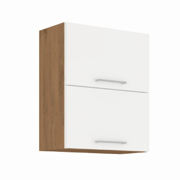 Cabinet superior, stejar Lancelot/alb extra lucios HG, VEGA 40 G-72 1F