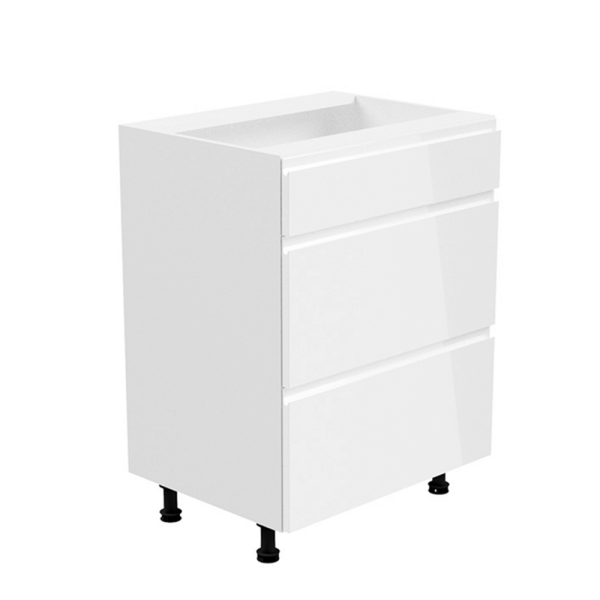 Dulap inferior, alb/alb luciu extra ridicat, AURORA D80S4