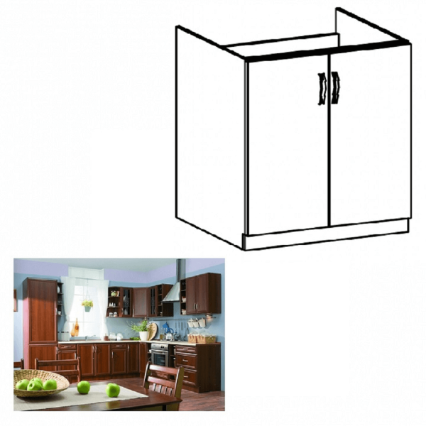 Mască chiuvetă D80Z cu 2 uşi, nuc Milano, SICILIA