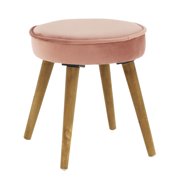 Taburet, catifea Velvet roz/maro, SAIDA