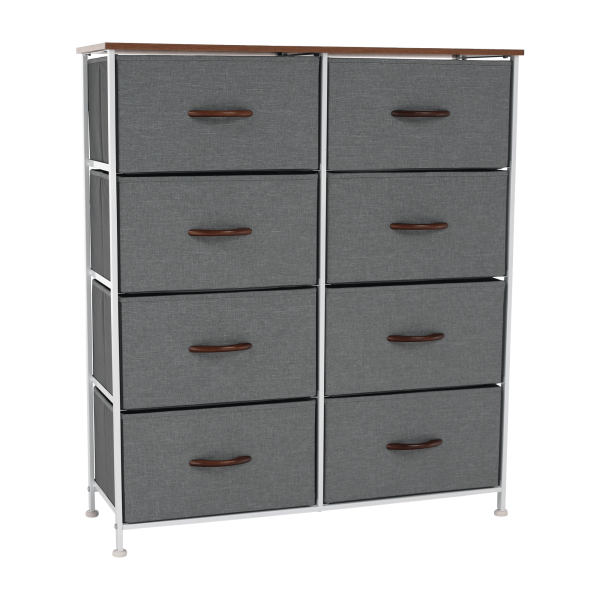 Comodă cu sertare din material textil, arţar roşu/alb/gri deschis, TESSA TYP 3