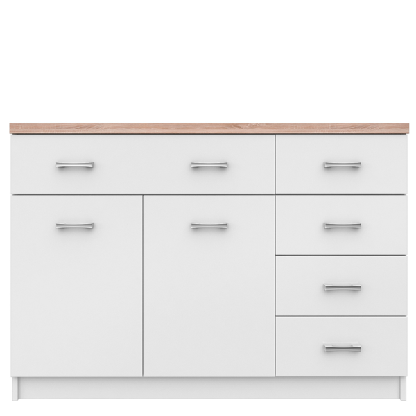 Comodă 2d5s, alb/stejar sonoma, TOPTY 08