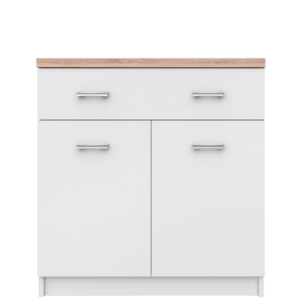 Comodă 2D1S, alb/stejar sonoma, TOPTY TYP 14