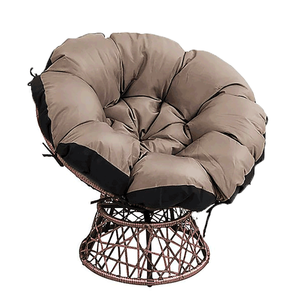 Scaun pivotant cu pernă, maro / negru / bej, TRISS BIG