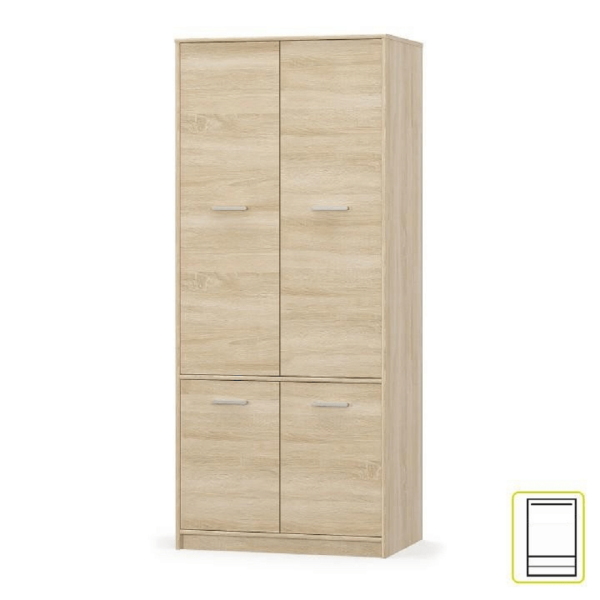 Dulap şifonier 4D cu rafturi, stejar sonoma, TEYO