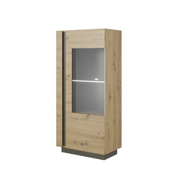Vitrină 72, stejar artisan/grafit gri, CITY