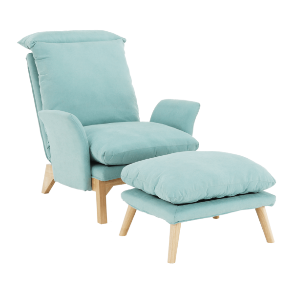 Scaun cu suport pt. picioare, mentol / natural, ZANDER